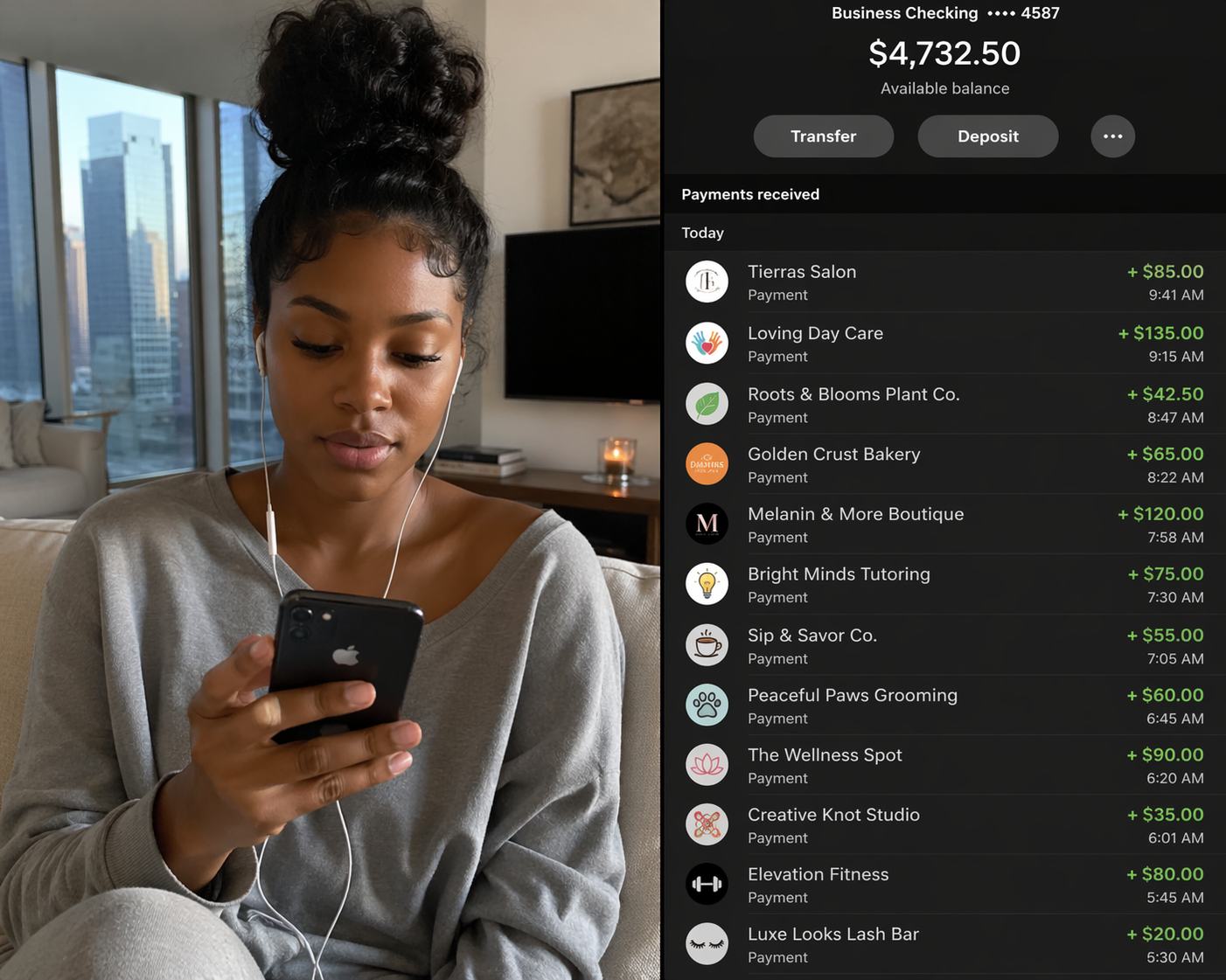 Business payments on Sayless